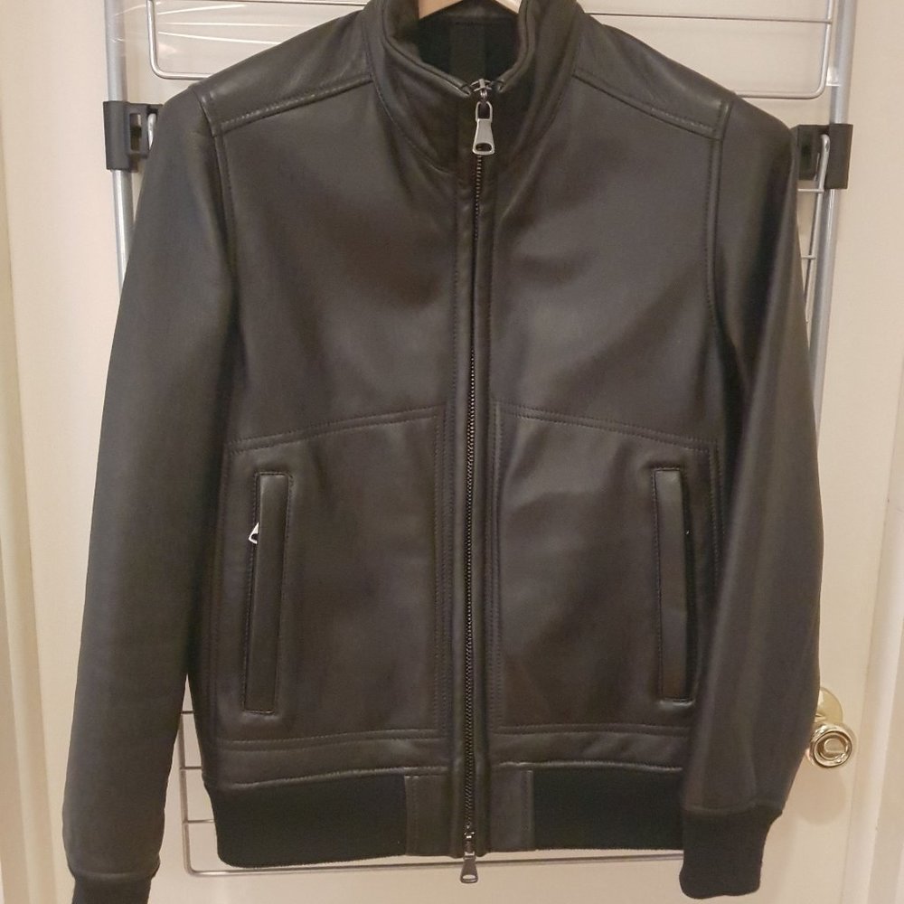 Orciani Dark Brown Leather Jacket (IT 46)